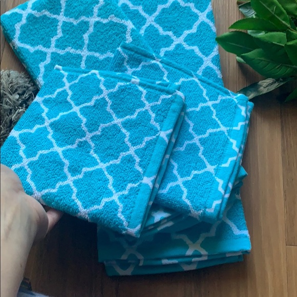 jcpenney Bath Jcpenney Turquoise Trellis Hand Towels Washcloth